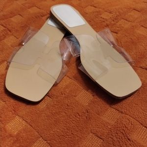 Clear flat sandals size 10 Forever21